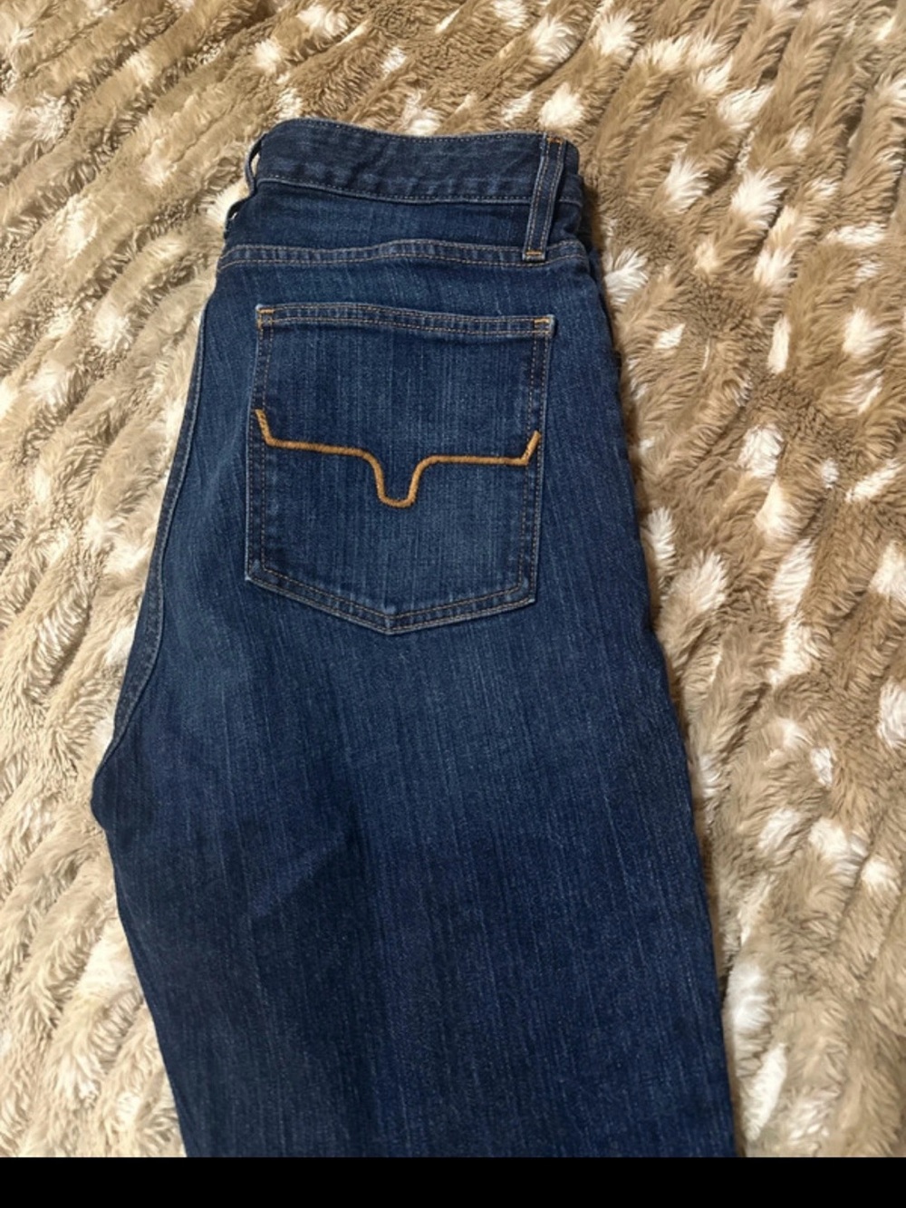 Kimes Ranch Dark Blue Straight Denim Jeans with Contrast Stitching